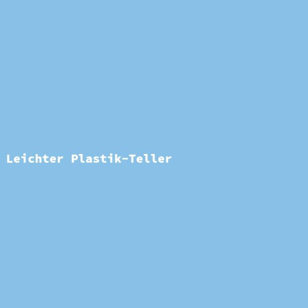 Light Plastic Plate